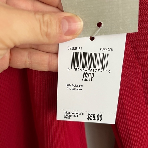 CARMEN Marc Valvo Woman Ribbed Cut Out Valentine Blouse Blouse, Size XS - Picture 7 of 8